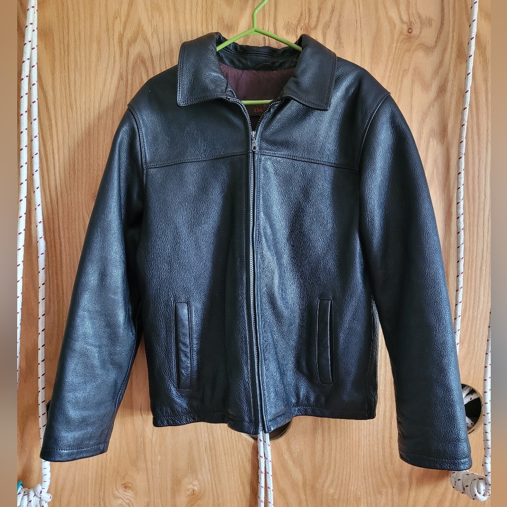 Vintage Danier Real Genuine Leather Men's Unisex Jacket Size M Black